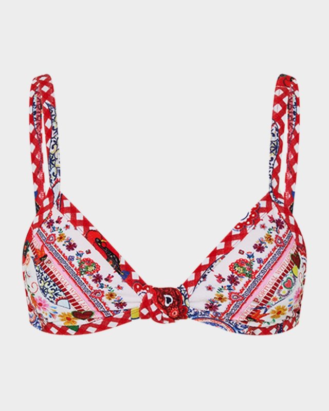 Faith, Luck & Justice Knot Front Triangle Bikini Top